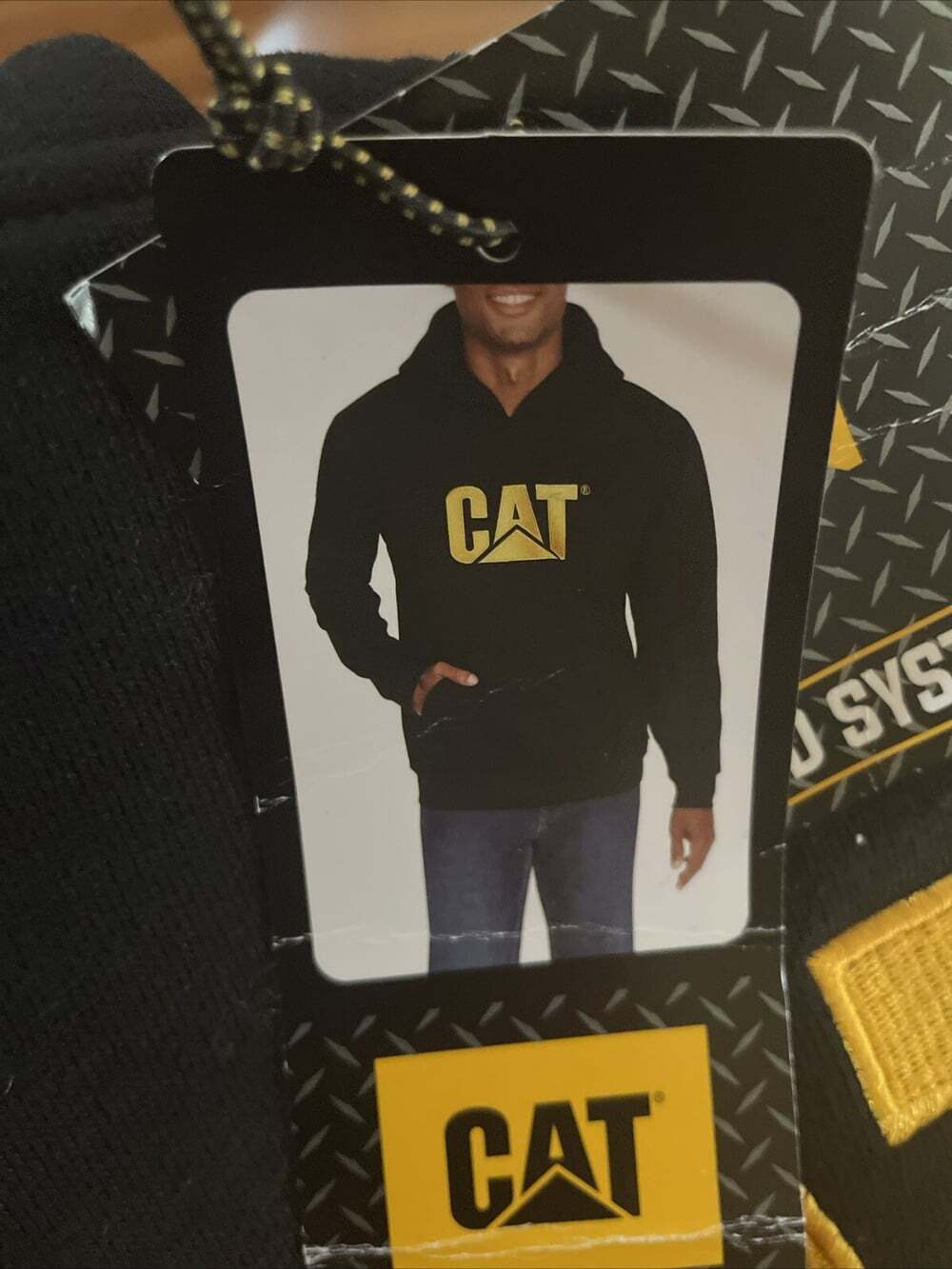 CATERPILLAR CAT LOGO HOODED SWEATSHIRT PULLOVER HOODIE